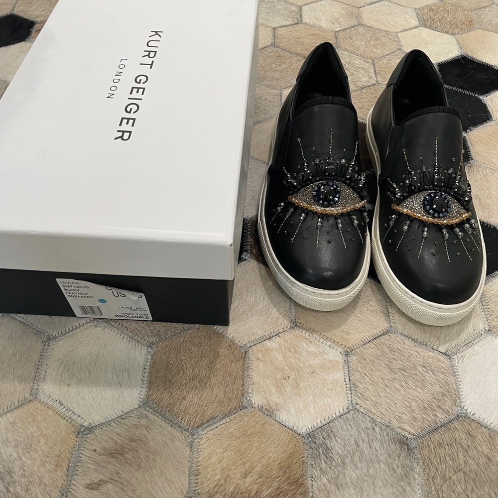 Kurt Geiger Rhinestone “Evil Eye” Shoes, Size (39)- Brand New with Box